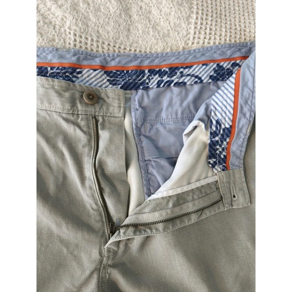 Tommy Bahama Silk Cotton Linen Blend Shorts Mens 38 Beige
